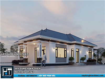 mẫu biệt thự mái nhật 1 tầng hiện đại tại Hải Phòng